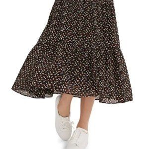 Madewell Floral Tiered Ruffle Maxi Skirt
